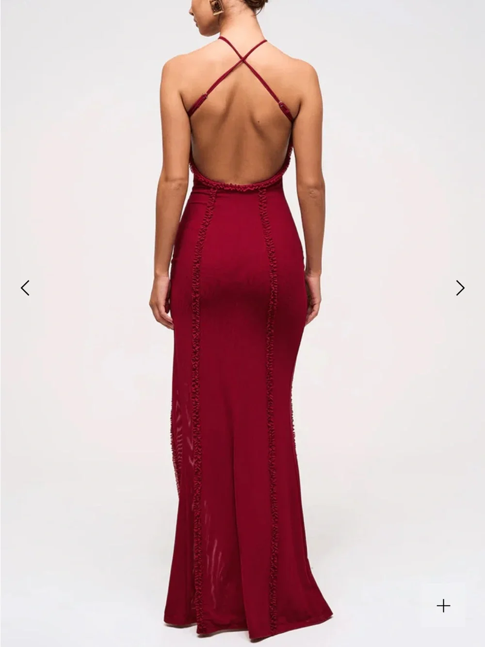 Murci Red Strappy Maxi Dress with Front Slit - Picture 6 of 8